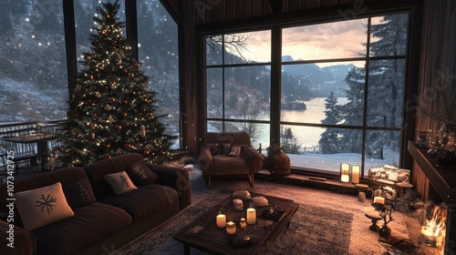 Cozy Cabin Interior with Ch...