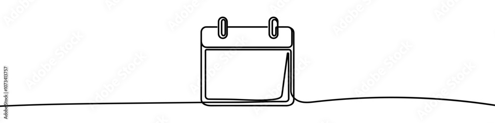 One continuous line illustration of a calendar, isolated on white background. Line art of calendar One continuous line illustration of a calendar, isolated on white background. Line art of calendar
