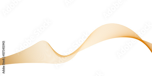 Abstract wavy lines flowing curve golden gradient color on transparent background. Abstract white background colorful lines. modern wavy stripes on white background isolated.	