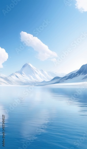 Wallpaper Mural a large body of water with a mountain in the background Torontodigital.ca