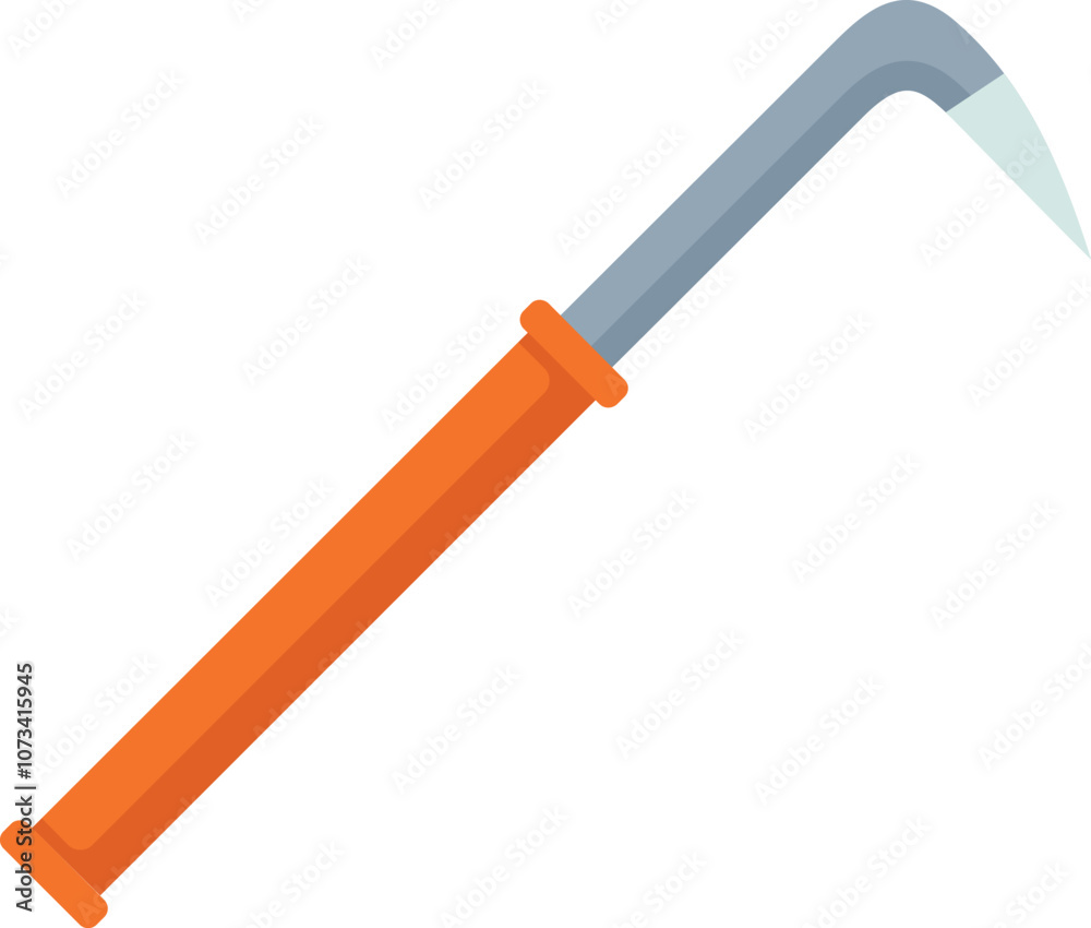 Crowbar with orange handle for pulling nails, a carpentry tool used for heavy duty demolition or home renovation Crowbar with orange handle for pulling nails, a carpentry tool used for heavy duty demolition or home renovation