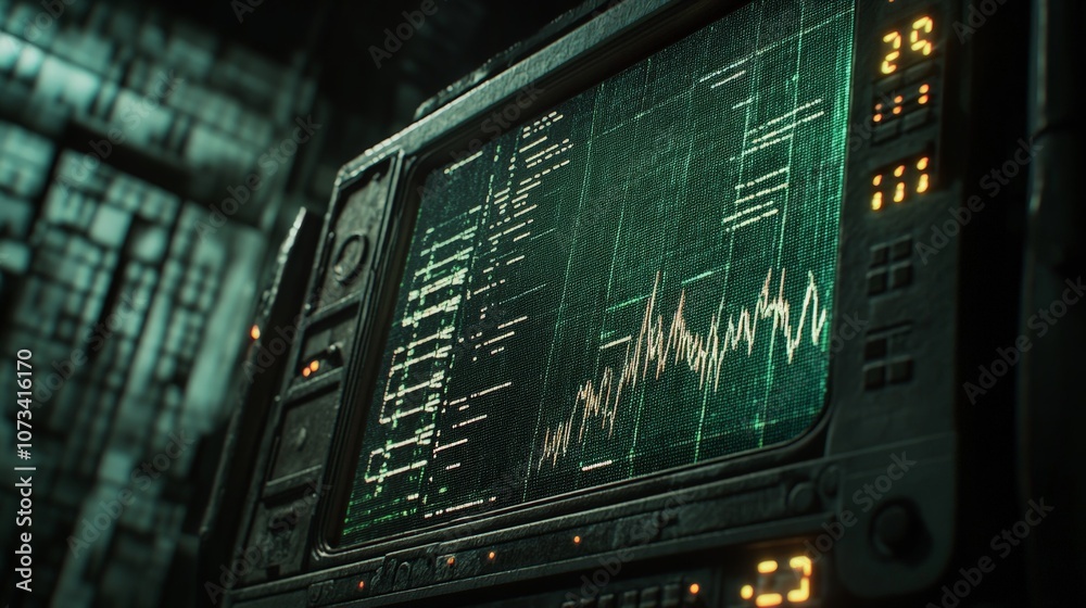 Obraz premium Seismograph displaying fluctuating wave patterns indicating seismic activity