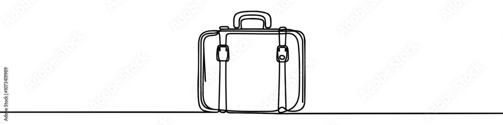 Minimalist illustration of a business briefcase drawn with a single continuous line. Vector illustration. Minimalist illustration of a business briefcase drawn with a single continuous line. Vector illustration.