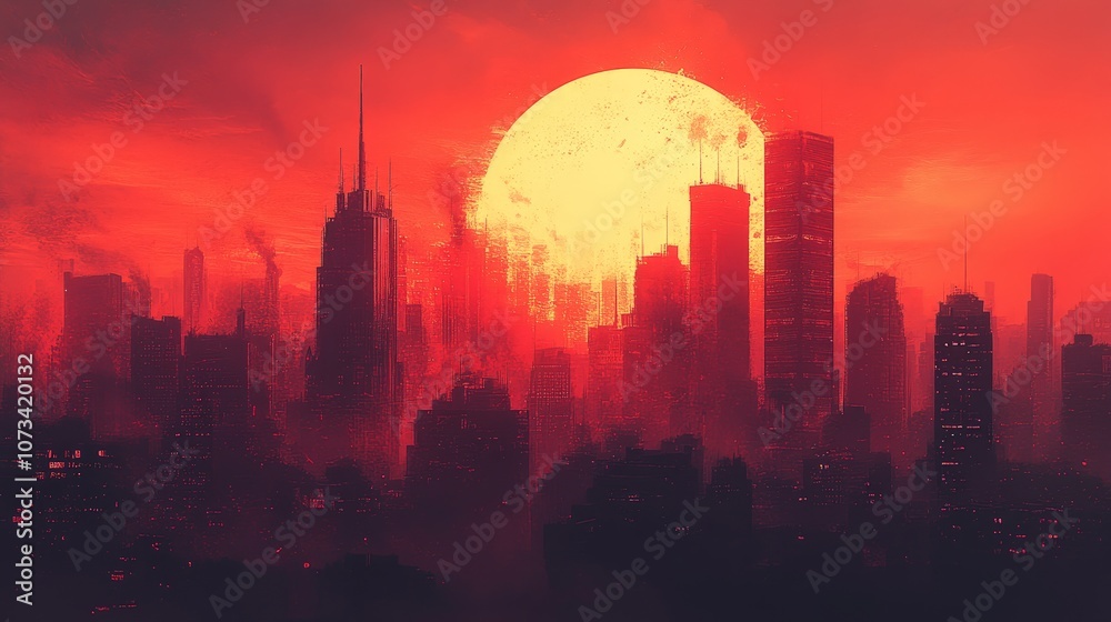 Wealth and poverty contrast, futuristic dystopian cityscape Wealth and poverty contrast, futuristic dystopian cityscape