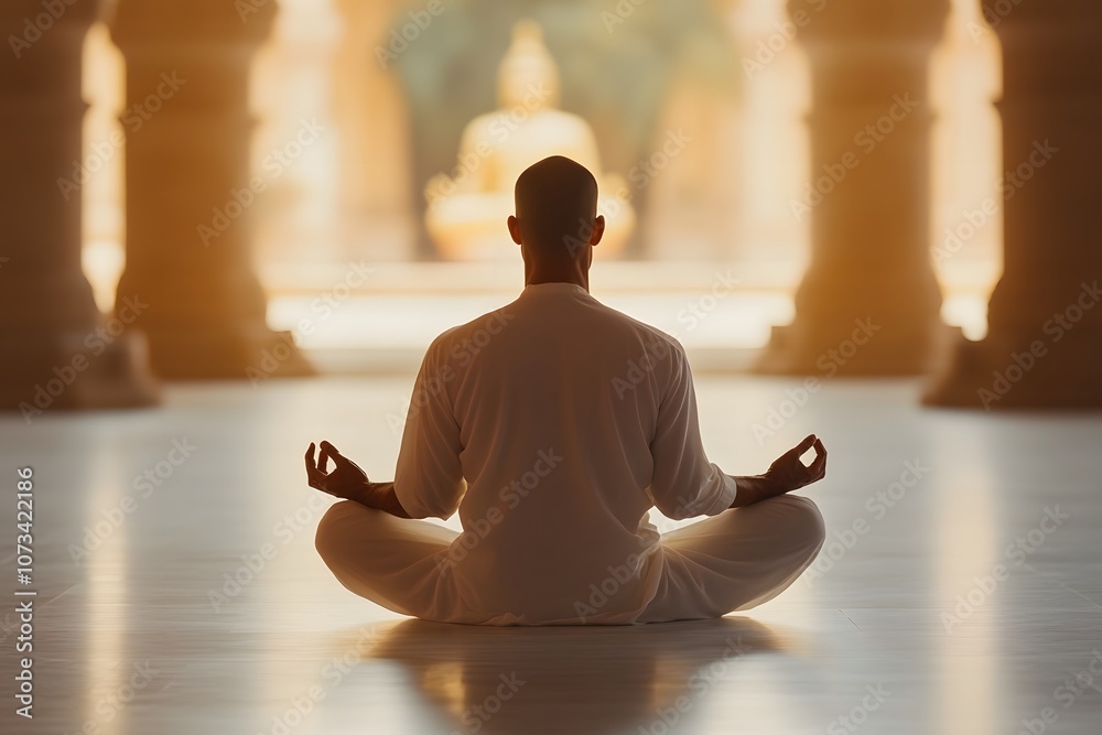 Spiritual journey with meditation in a temple – Representing inner peace, mindfulness, and the tranquility of religious or spiritual practices Spiritual journey with meditation in a temple – Representing inner peace, mindfulness, and the tranquility of religious or spiritual practices