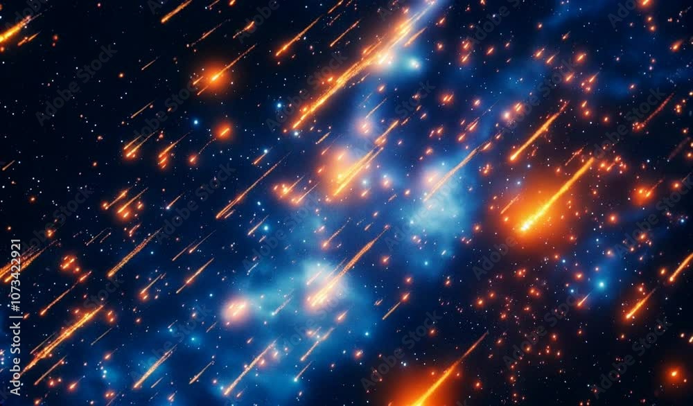 Meteor shower in the night sky with bright streaking lights and cosmic beauty : Generative AI Meteor shower in the night sky with bright streaking lights and cosmic beauty : Generative AI