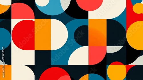 Abstract pattern with geometric shapes, diffused studio light, vibrant colors