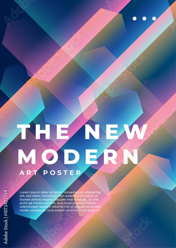Vibrant Abstract Design with Geometric Shapes and Gradients