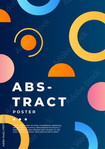 Colorful Abstract Art Posters With Modern Geometric Design. Vibrant abstract posters geometric shapes modern design. Perfect for creative spaces, showcasing colorful artistic patterns and style