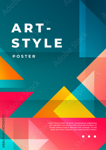 Vibrant Abstract Poster with Colorful Modern Shapes