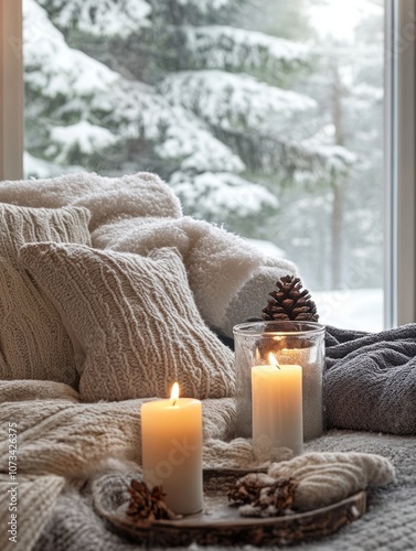 Cozy Winter Windowsill with...