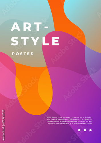 Modern Abstract Art Posters With Vibrant Geometric Designs. Perfect for creative art presentations, contemporary interiors, or stylish decoration ideas