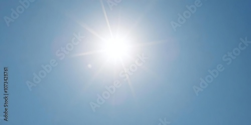 Bright vector sun with lens flare shining brightly in the sky, vector, glow