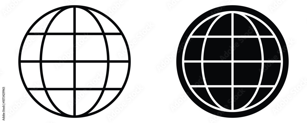 Globe icons, world web icon, www icon, internet address, earth icon vector set isolated on white background. Globe icons, world web icon, www icon, internet address, earth icon vector set isolated on white background.