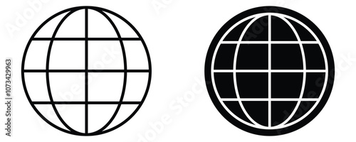 Globe icons, world web icon, www icon, internet address, earth icon vector set isolated on white background.