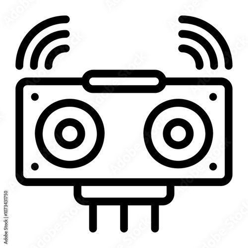 ultrasonic sensor line icon