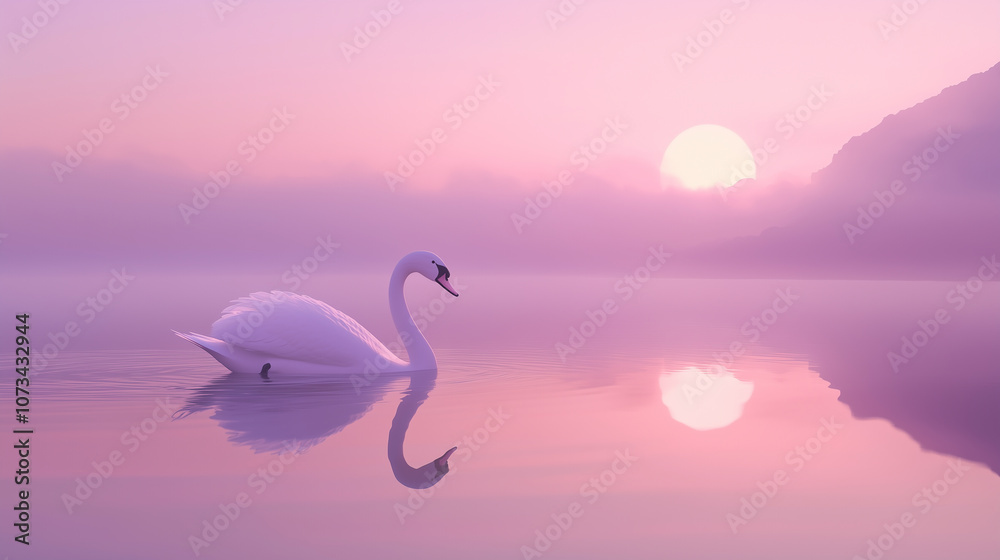 Fototapeta premium swans in the lake