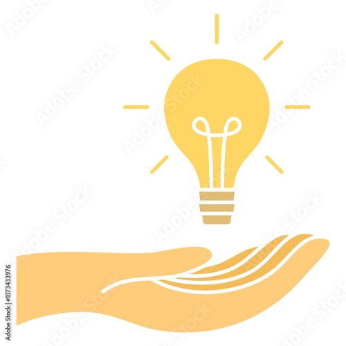 light bulb idea on hand