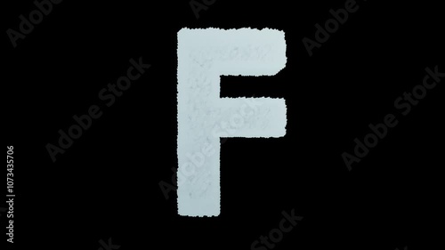 Ice and snow font letters FfGgHh on transparent background photo