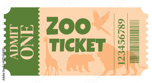 Zoo ticket admit one animals