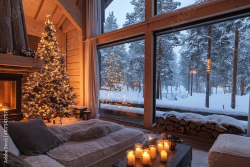 Cozy Cabin Interior with Ch...