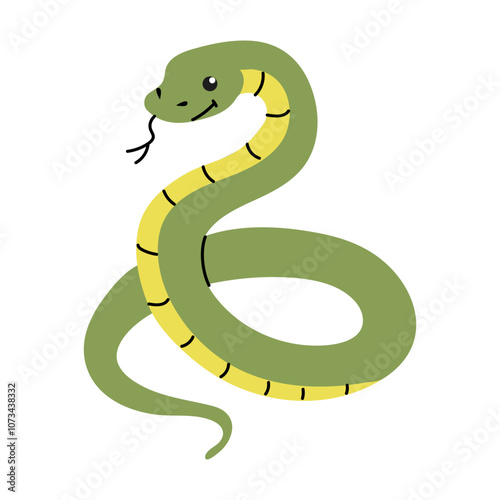 Doodle-style illustration of a snake on a white background, symbolizing the upcoming 2025 year in the Chinese zodiac.