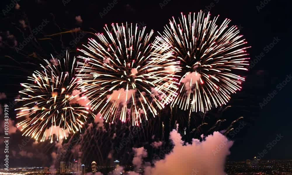 Fireworks Extravaganza Over City Skyline: A Night of Vibrant Celebration Fireworks Extravaganza Over City Skyline: A Night of Vibrant Celebration