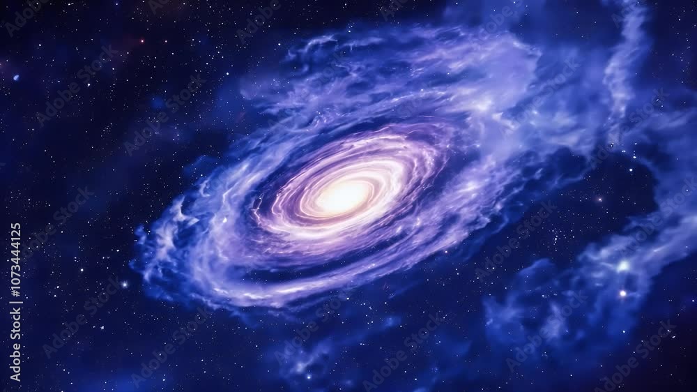A stunning spiral galaxy with vibrant purple hues and bright core. A stunning spiral galaxy with vibrant purple hues and bright core.