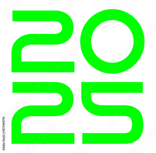 2025 Design Illustration, flat, simple, memorable and eye catching, can use for Calendar Design, Website, News, Content, Infographic, Happy New Year, or Graphic Design Element. Format PNG photo