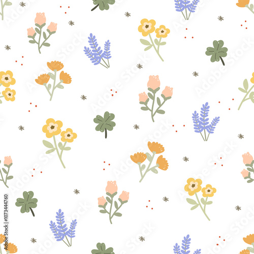 seamless floral pattern. background of small flowers. Small flowers scattered over a 
background. vector for printing on surfaces.cloth, wallpaper, postcard, greeting cards, wedding invite ,gift paper