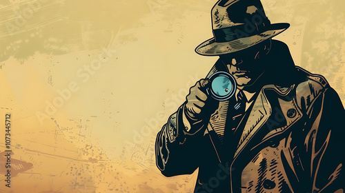 Naklejka mysterious comic detective background template