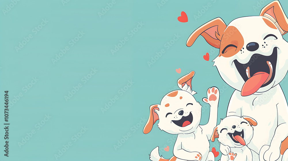 Naklejka premium Blank playful comic dog characters background