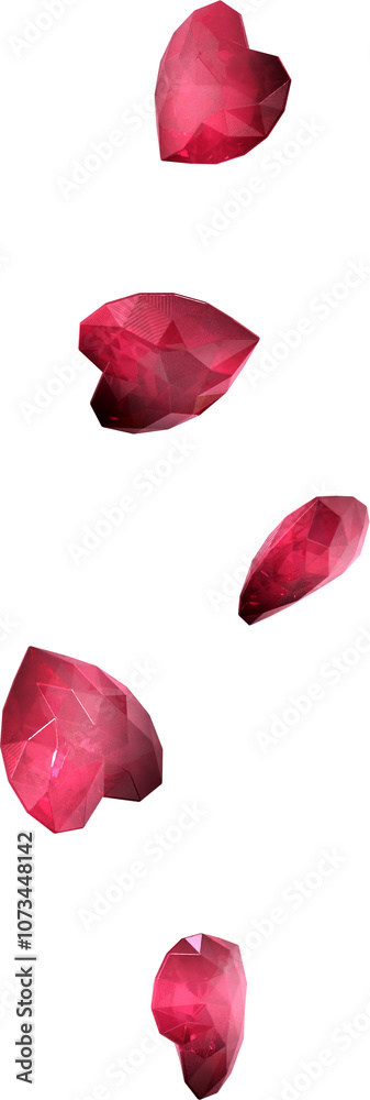 Fototapeta premium falling black and pink diamond hearts