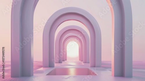 Geometric Arch Fantasy Background - a stunning and imaginative visual. The geometric arch design creates a dreamlike atmosphere, inviting exploration and creativity.