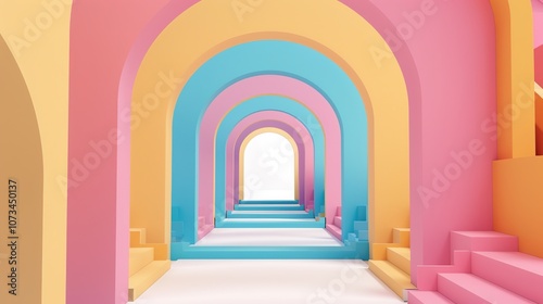 Geometric Arch Fantasy Background - a stunning and imaginative visual. The geometric arch design creates a dreamlike atmosphere, inviting exploration and creativity.