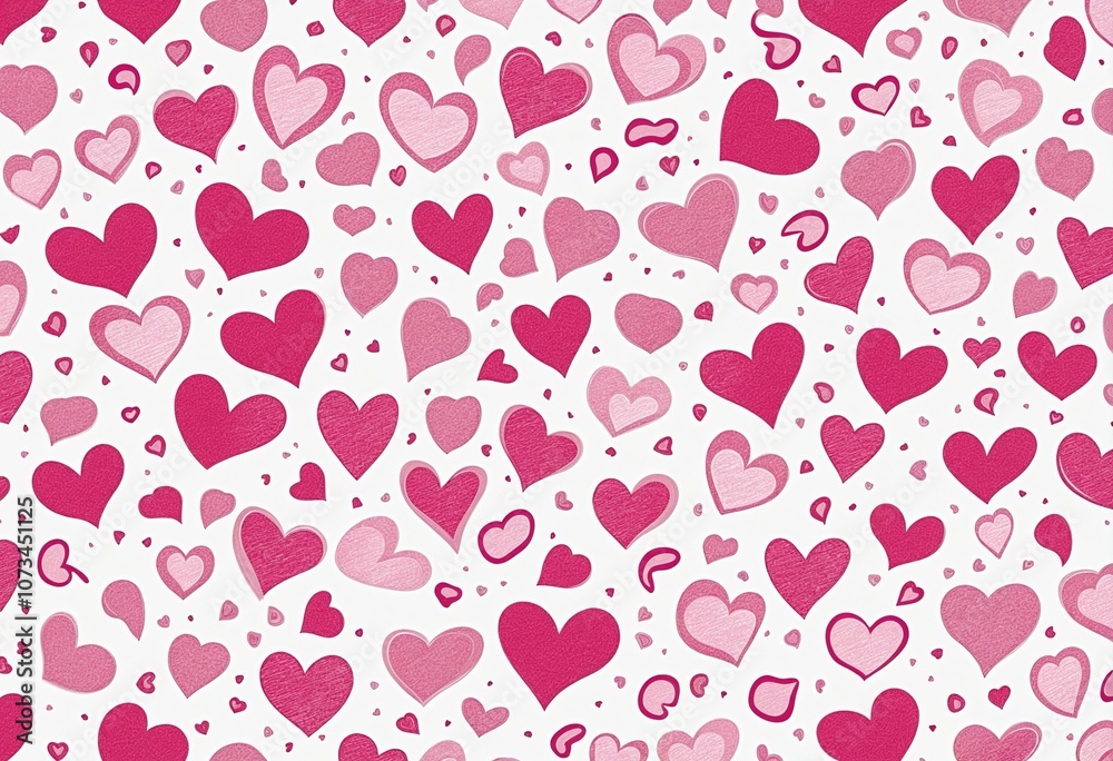 Romantic Pink Heart Pattern for Valentine's Day Decor Romantic Pink Heart Pattern for Valentine's Day Decor