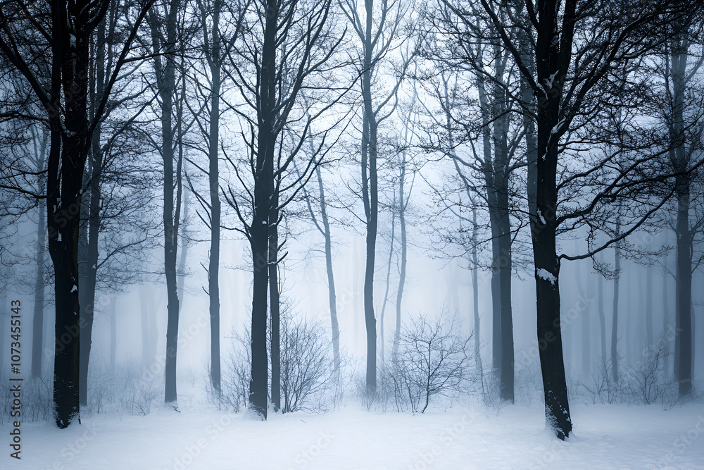 snow covered trees in the fog snow covered trees in the fog