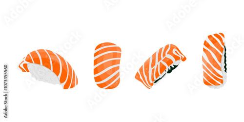 vector illustration of salmon sushi nigiri