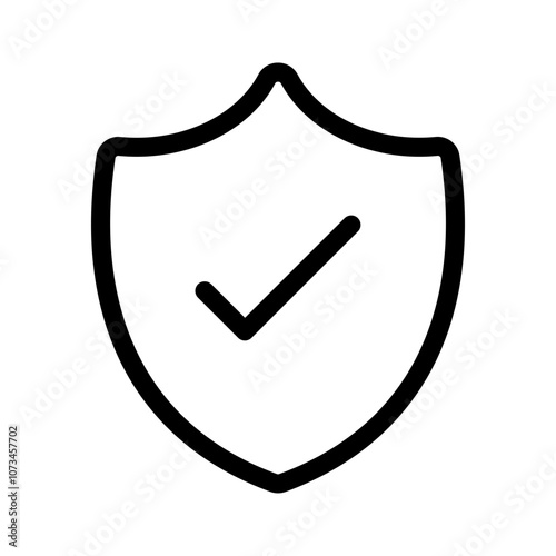 Shield check mark icon or security shield protection icon with tick symbol. web vector icon