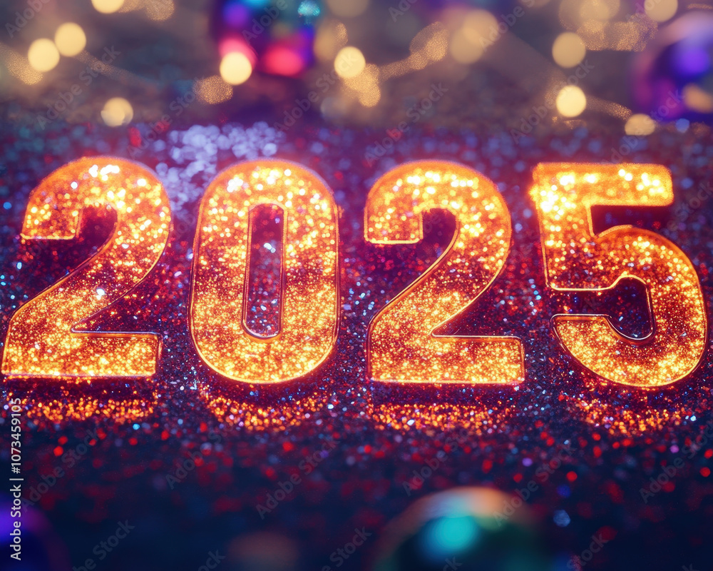 Illuminated 2025 Sign for New Year Celebration Illuminated 2025 Sign for New Year Celebration