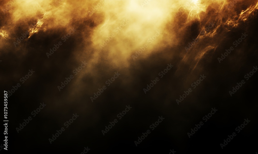Fototapeta premium Abstract golden smoke or fog texture creating a dramatic atmosphere.