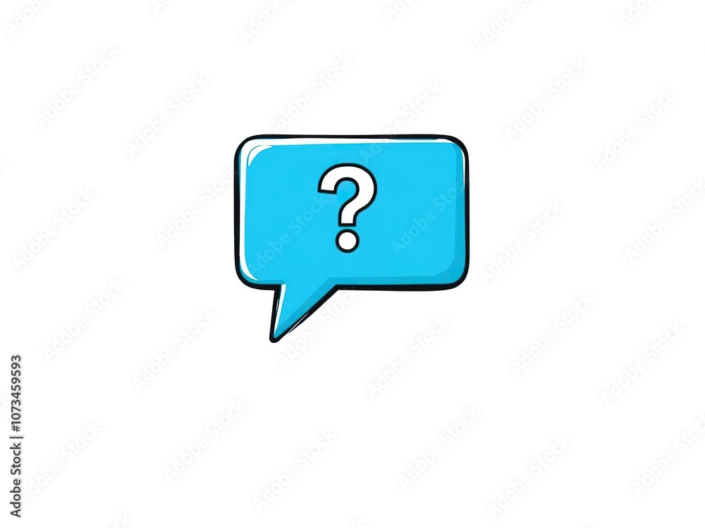 Naklejka premium Illustration of a blue message box with a question mark icon, perfect for adding visual interest to websites or presentations, icon, presentation