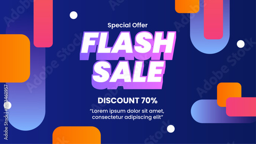 Colorful Flash Sale Poster with Special Offer Discount