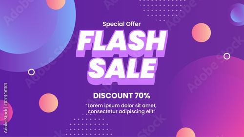 Vibrant Flash Sale Background Advertisement With 70 percent Discount Offer