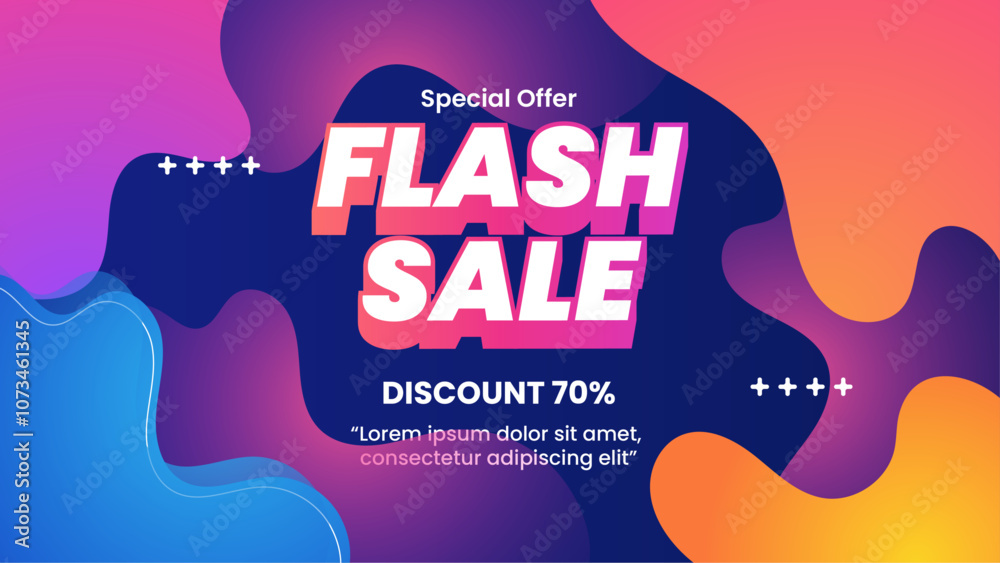 Obraz premium Vibrant Flash Sale Banner Design With 70 percent Discount