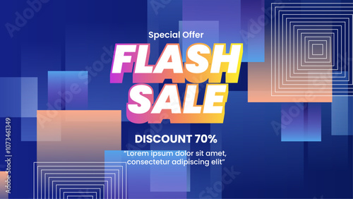 Bright Flash Sale Background With 70 Percent Discount Offer Advertisement