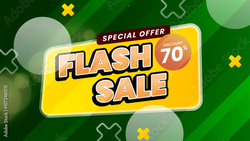 Bright Flash Sale Background With 70 Percent Discount Offer Advertisement