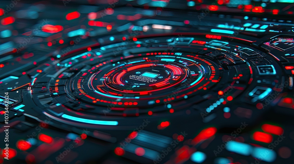 the futuristic design of a high-tech interface featuring vibrant neon patterns and complex circuits the futuristic design of a high-tech interface featuring vibrant neon patterns and complex circuits