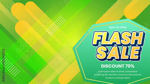 Colorful Flash Sale Banner With 70 percent Discount Offer. Eye-catching colors and bold typography make it ideal for marketing campaigns and advertising promotions