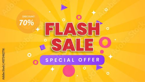 Dynamic Flash Sale Advertisement with 70 percent Discount Offer